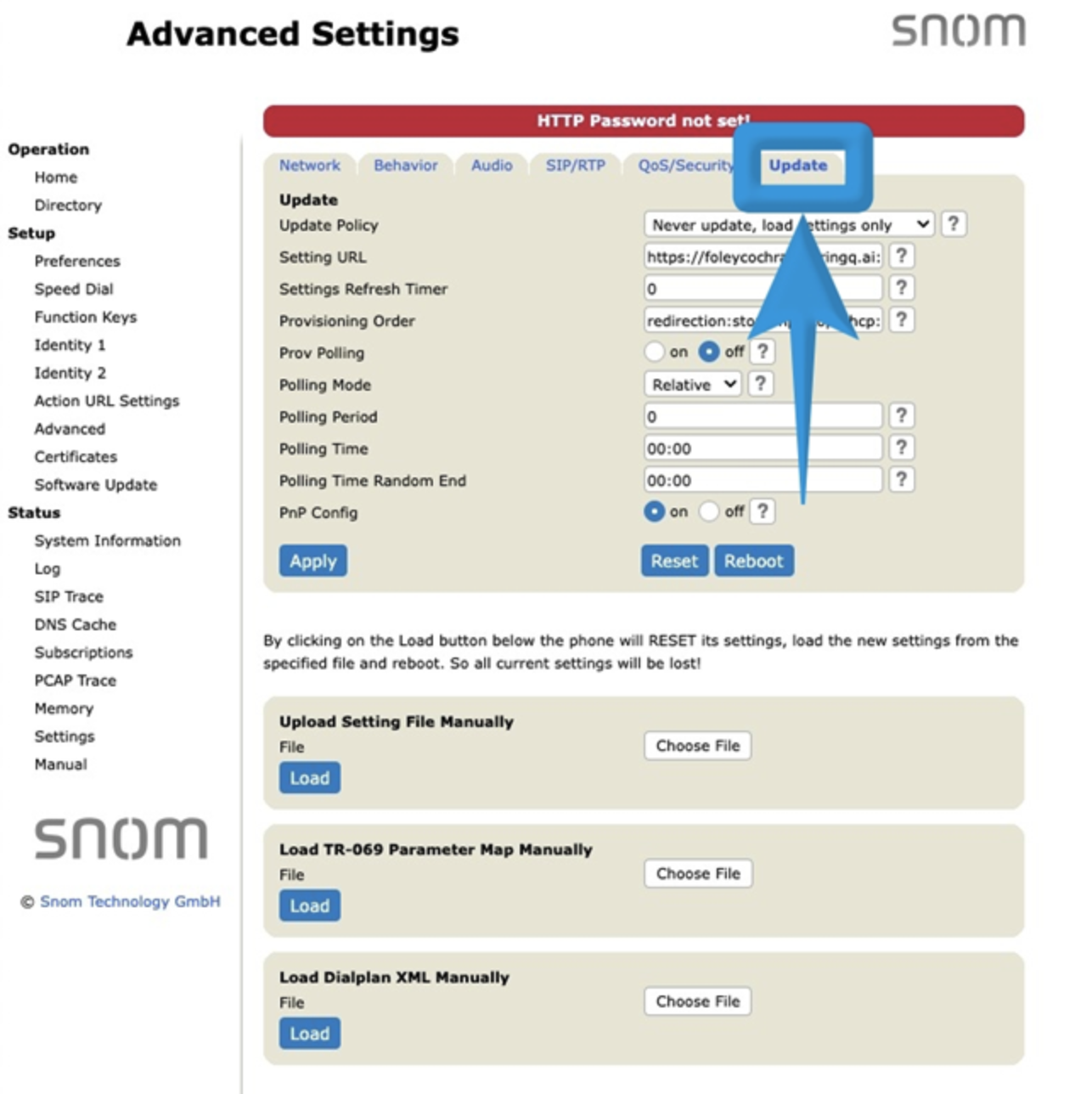 Provision Snom D150 with RingQ